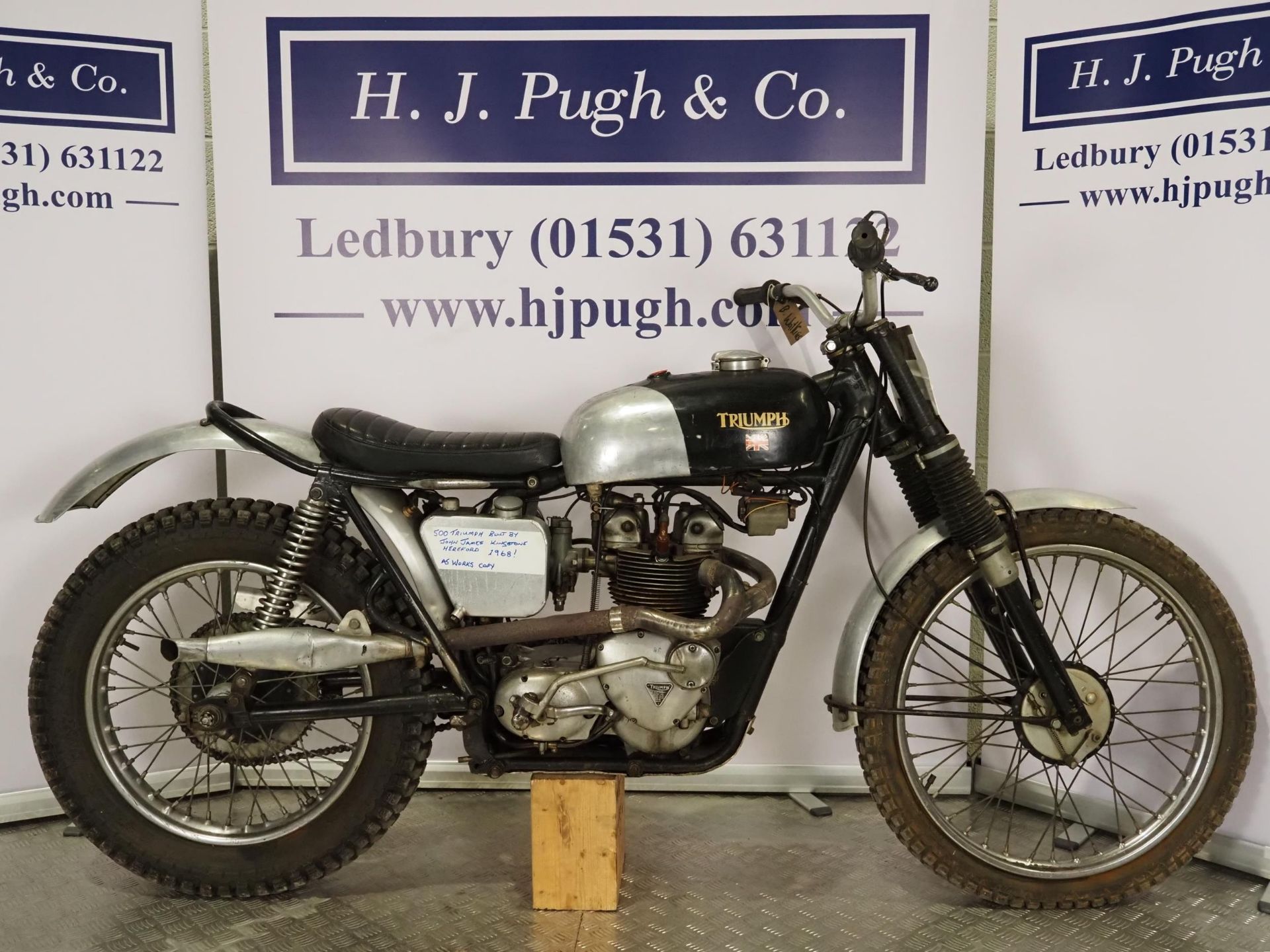 Triumph T100S trials motorcycle. 1960. 500cc Frame No. T100S H61881 Engine No. T100S H61881 Runs and