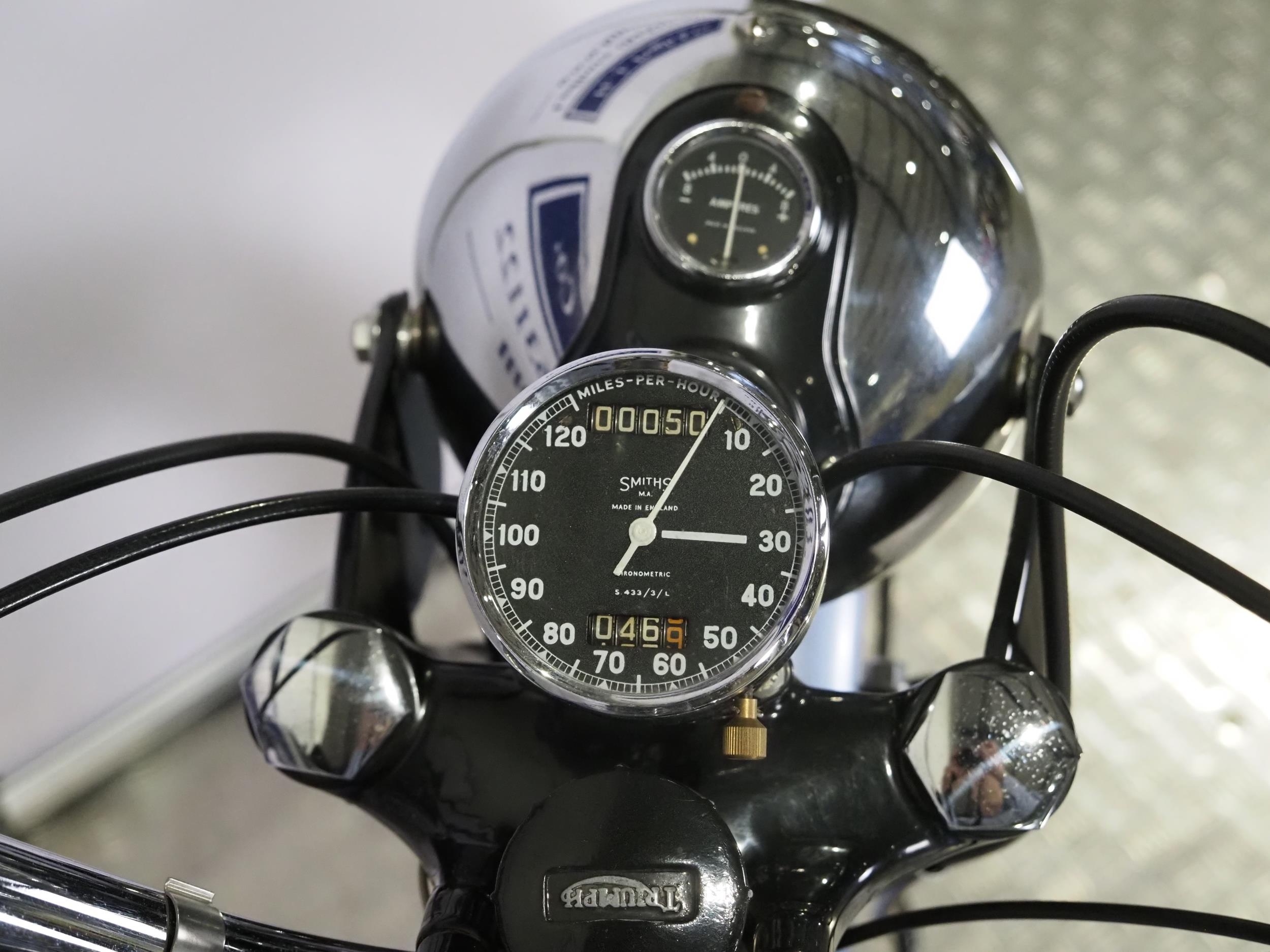 Triumph TR6 Trophy motorcycle. 1956. 650cc Frame No. 81764 Engine No. TR6 81764 Engine turns over - Image 7 of 9