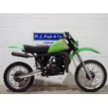 Kawasaki KDX 420 motocross bike. Non runner. Engine turns over. No Docs.