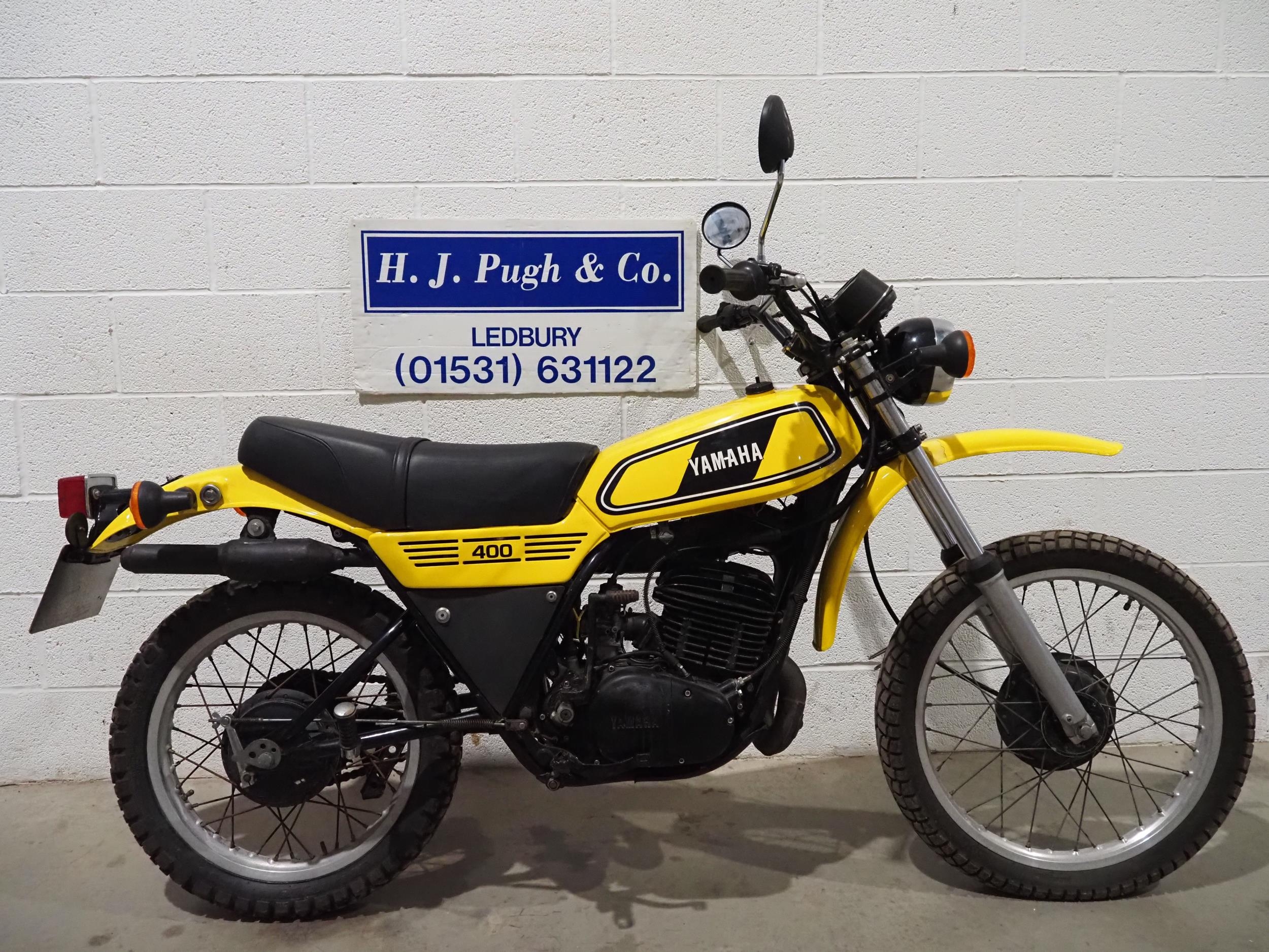 Yamaha DT400 trail motorcycle. 1977. 398cc Runs and rides. Reg. TJA 380R. Part of V5. Keys