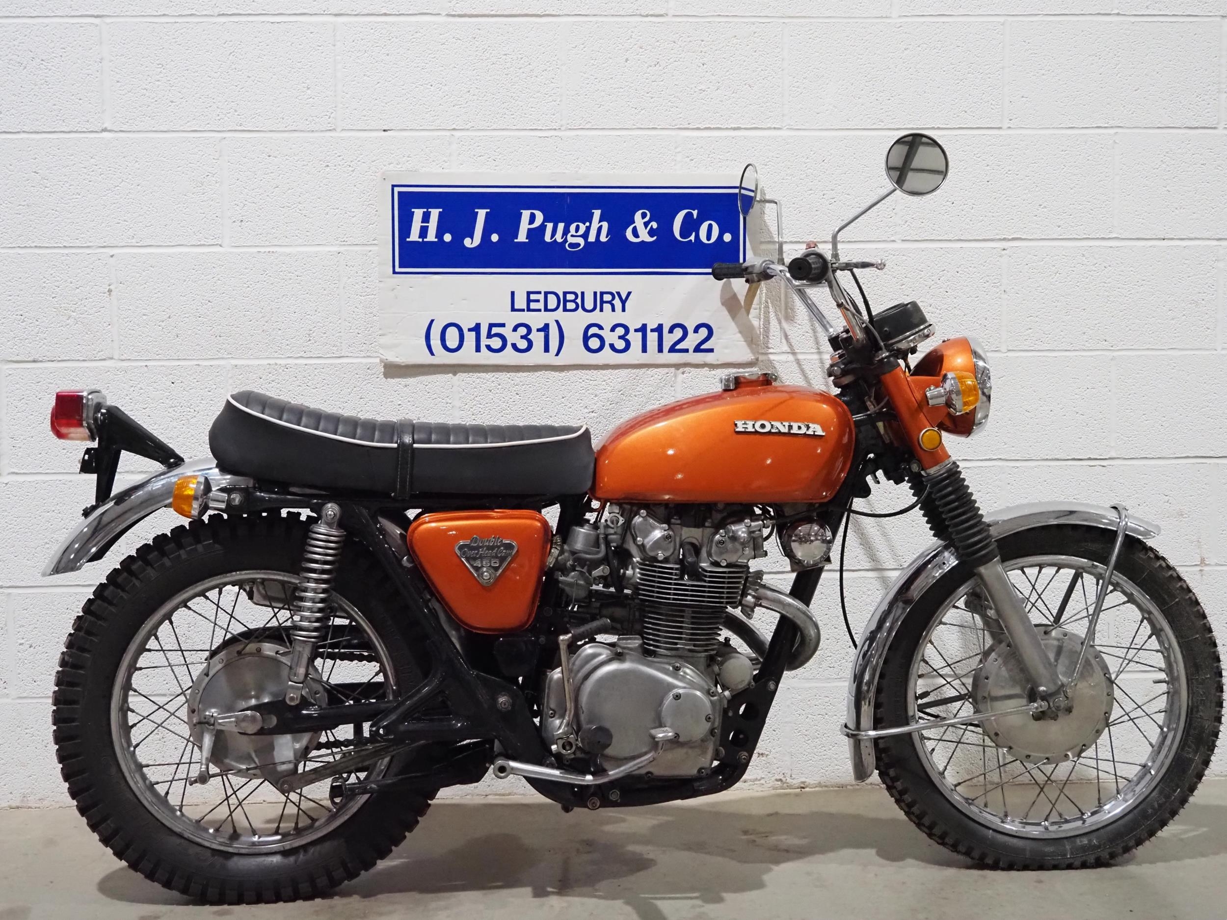 Honda CL450 motorcycle. 1971. Frame No. CL450-4116491 Engine No. CL450E-4116582 Engine turns over