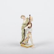 Mandolinenspielerin als Miniatur- Meissen um 1880