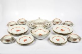 Speiseservice, Meissen, Indische Malerei ,  Koralle