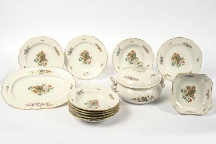 12 Teile eines Speiseservice, Chinesischer Schmetterling, Meissen 20 Jh.