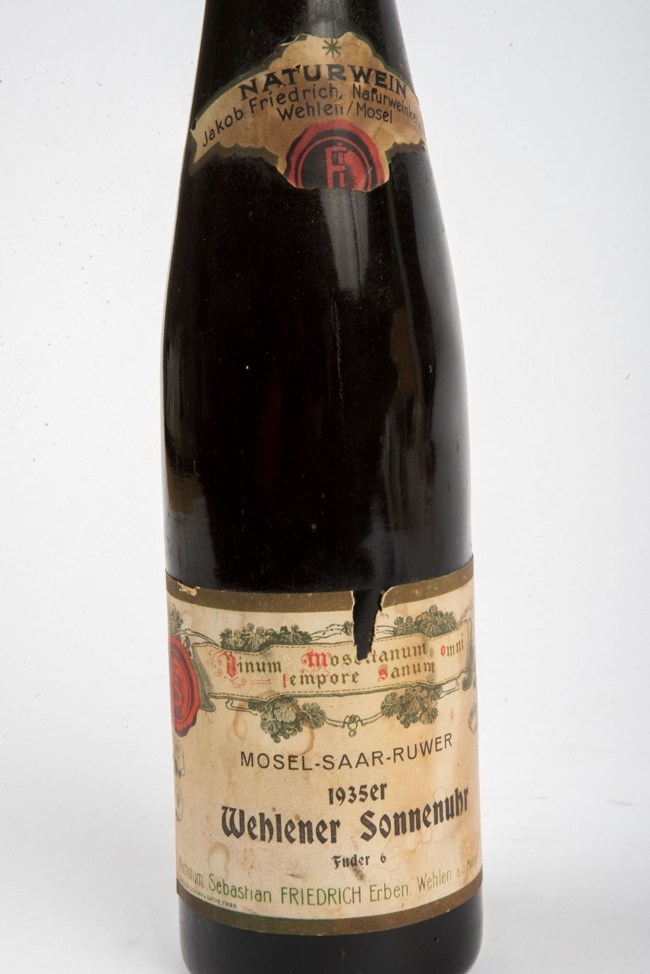 Flasche Weisswein  Wehlener Sonnenuhr 1935er - Bild 2 aus 2