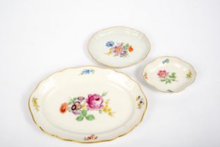 Drei ovale Schalen mit Blumendekor, Meissen 19./20. Jh.