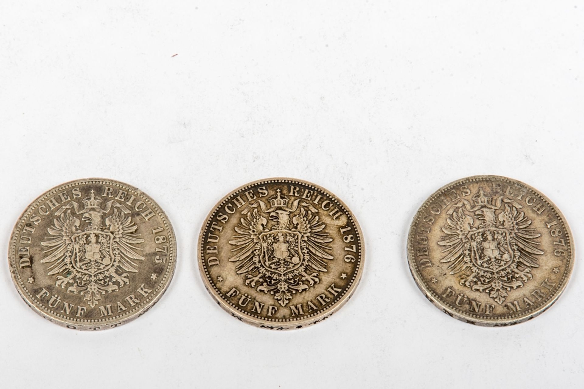 3 Münzen, 5 RM, Wilhelm I von Preußen - Image 2 of 2