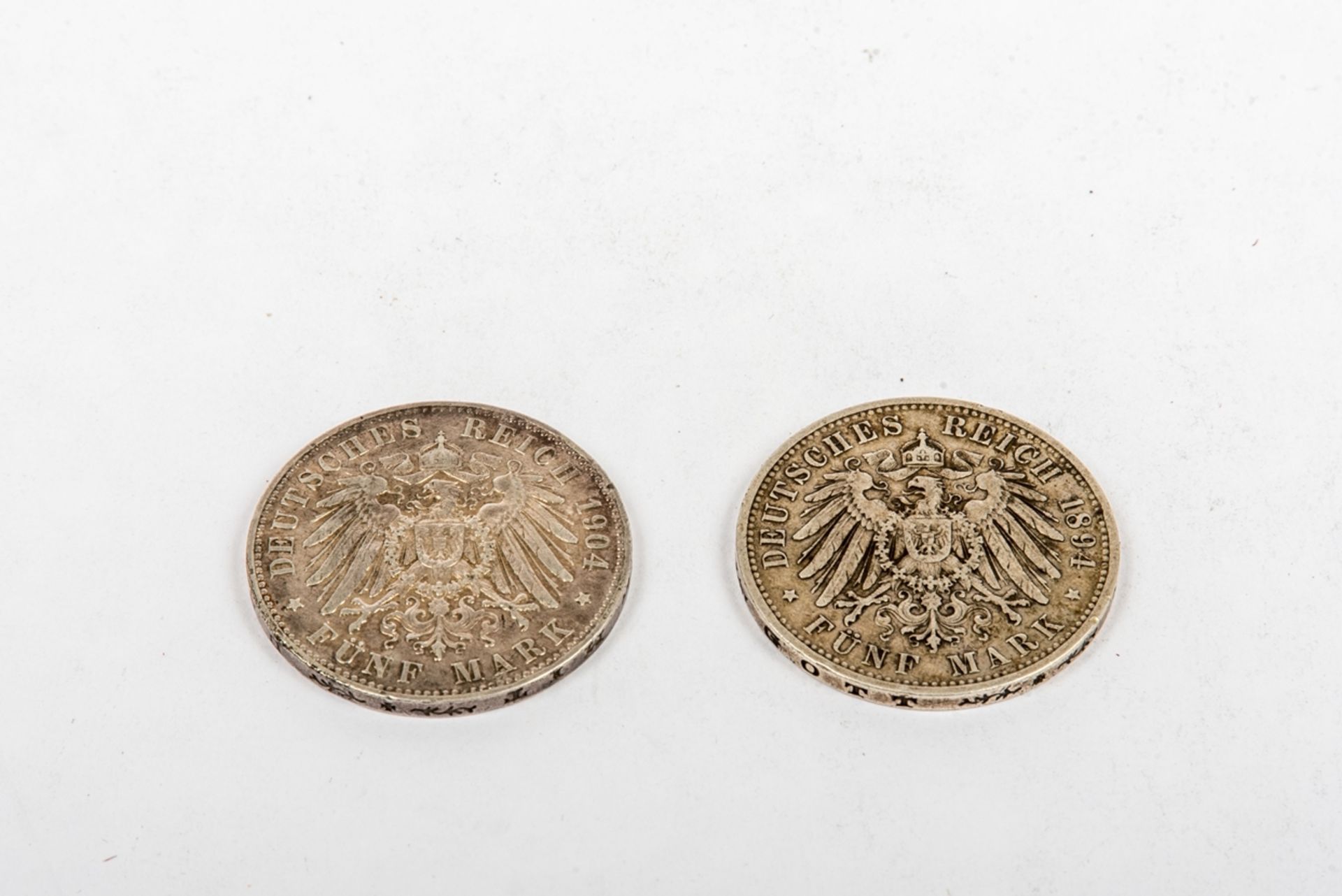 2 Münzen, 5 RM, Wilhelm II von Preußen - Bild 2 aus 2