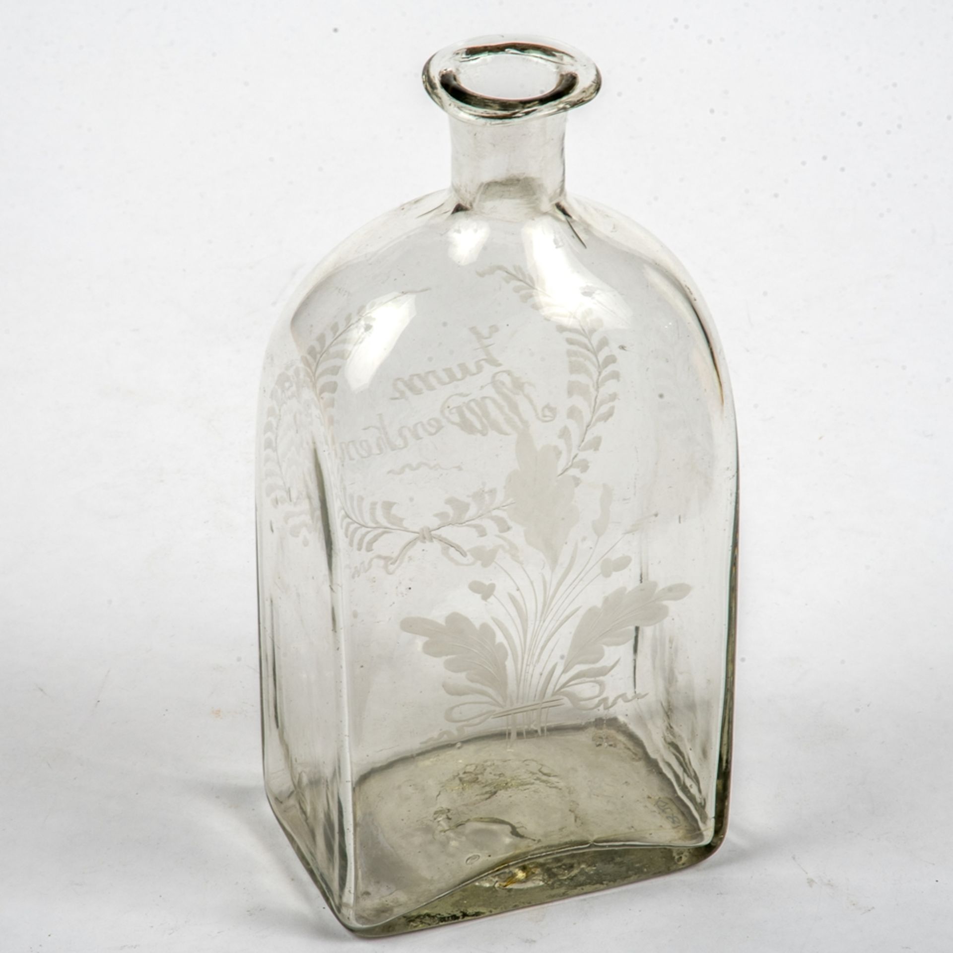 Glasflasche , Anfang 1. Hälfte 19. Jh. - Image 2 of 3