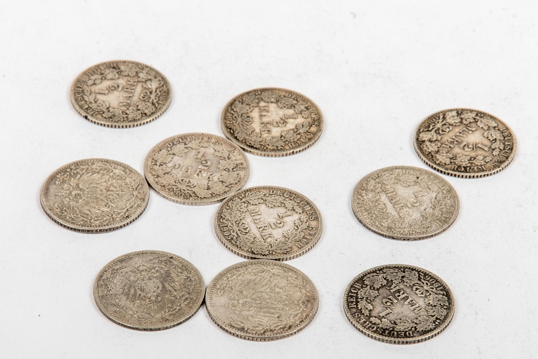 10 Münzen 1/2 MARK Deutsches Reich