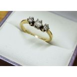 18ct Gold & Diamond Trilogy Ring, size K & 2.2g