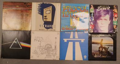 Collection of 8 Modern Popular Vinyl LPs Records, artists to include David Bowie, Kraftwerk, Pink Fl