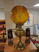 Vintage Globe British Duplex Oil Lamp