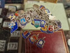 Silver 925 Town and City Charm Bracelet - 66.1g