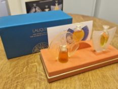Lalique Boxed Set of Designer Glass Miniature Scent Bottles (1998-2000) - 'Les Flacons Miniatures' &