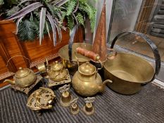 Brass and Copper Assorted Vintage and Fireplace Items