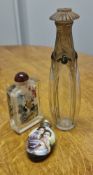 Trio of Oriental Scent Bottles inc a lovely Enamel Japanese Example
