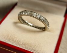 9ct White Gold & Diamond Full Eternity Ring, 3.45g & size P+0.5