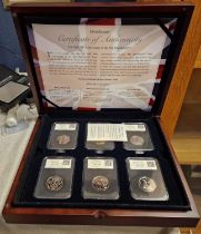 Cased Set of Twelve Datestamp Uncirculated and Mint 50p Piece Coins Currency inc Kew Gardens 50p