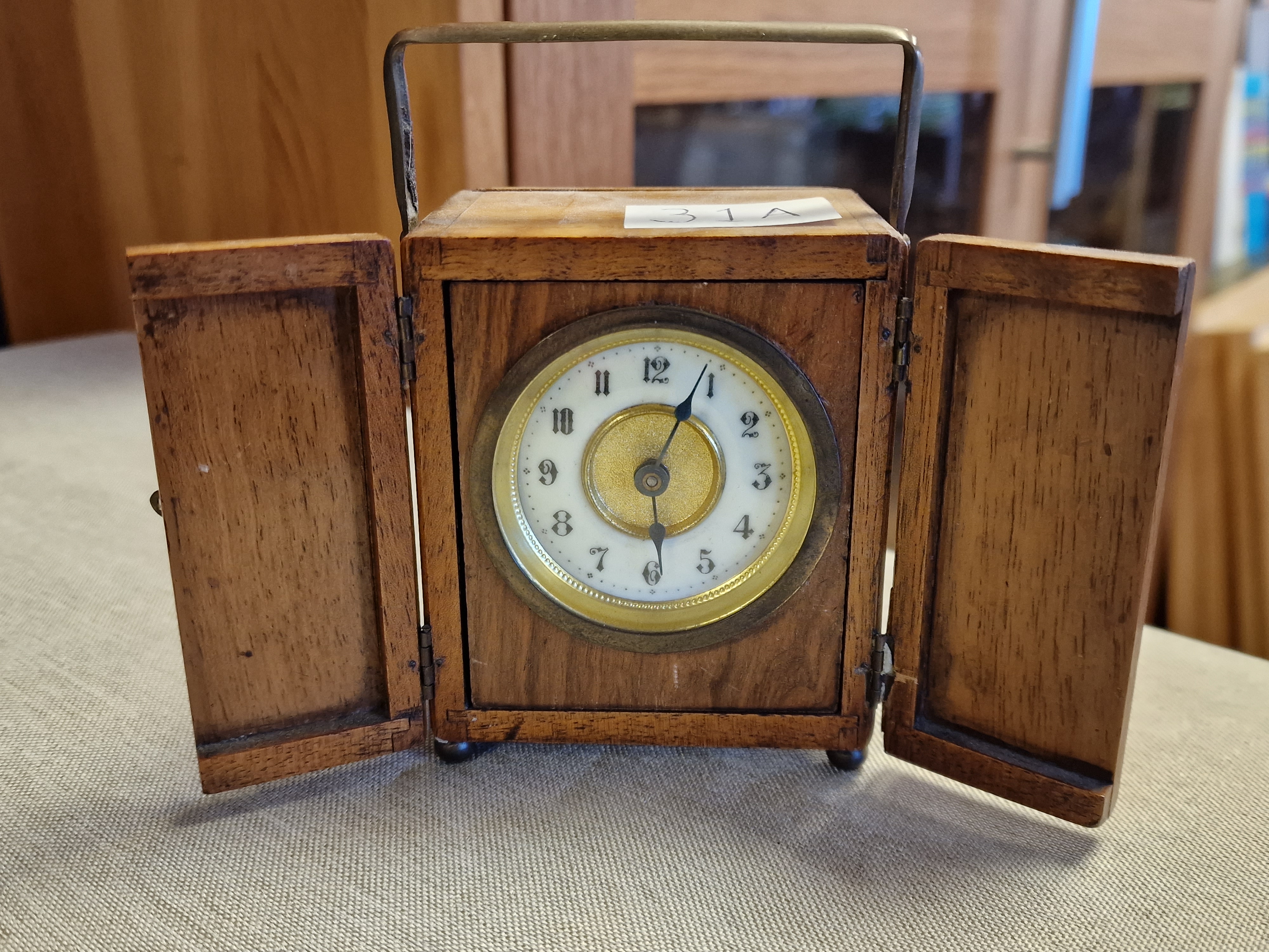 Antique Miniature French Clock w/handmade casing