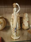 Royal Worcester Porcelain Figure of a Water Carrier, circa 1901 w/puce mark & 2-125 to base - 23cm h