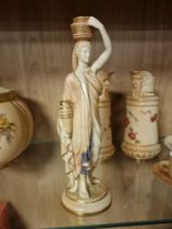 Royal Worcester Porcelain Figure of a Water Carrier, circa 1901 w/puce mark & 2-125 to base - 23cm h