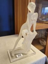 Mid-1990's Figure of a Seated Lady, Opalescent style - 35cm high