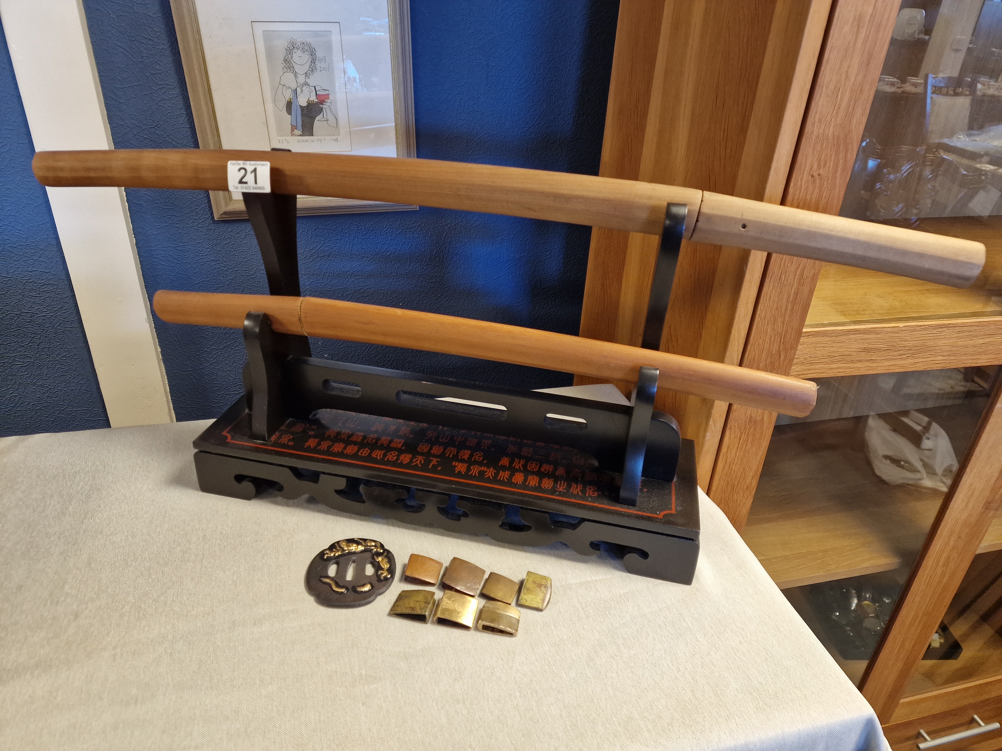 Samurai Pair of Antique Early Japanese Edo Period Tamahagane Steel Swords - longest measures 83cm lo