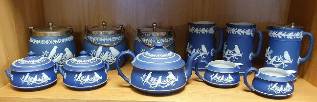 Wedgwood Jasperware Cobalt Blue Shelf of Collectables