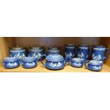Wedgwood Jasperware Cobalt Blue Shelf of Collectables