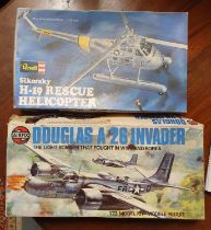 Airfix + Revell Model Kits Toys - Militaria Interest - Sikorsky H-19 Helicopter & Douglas Invader A2