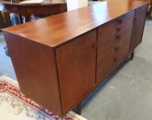 G-Plan Kofod Larsen 1960s 5-drawer teak + rosewood sideboard, measuring L168 x D48 x H77cm