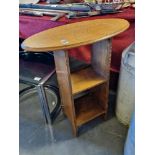 Vintage Oak Hall Table w/shelf - 74cm tall