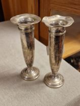 Pair of Antique 1913 EPNS Fluted Vases
