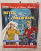 Vintage 1950's Fleetway Library 'Betty's Spooky Brainwave' Comic Book Cover Art 38x43cm (edge of the