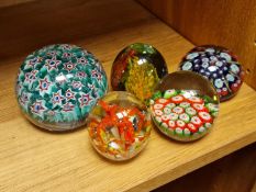 Group of Five Vintage Paperweights