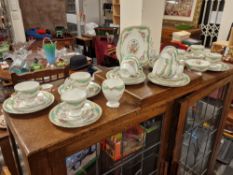 Rockingham Style Vintage Green Floral Windsor Tea Service