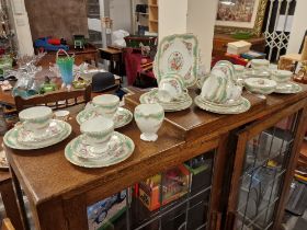 Rockingham Style Vintage Green Floral Windsor Tea Service