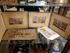 Brocklehurst Wilson Silks Trio Set + Transport Pin Badges & Shell Oil Automobilia Postcard Sets