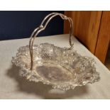 1897 Antique Sheffield Hallmarked Silver Fruit Basket, by Levesley Brothers - 470g - 12" x 9" x 8" t