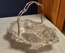 1897 Antique Sheffield Hallmarked Silver Fruit Basket, by Levesley Brothers - 470g - 12" x 9" x 8" t