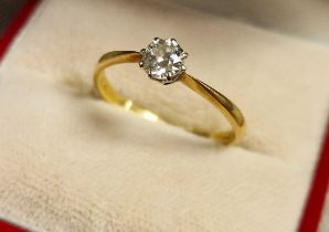 18ct Gold & Diamond Solitaire Engagement, size O