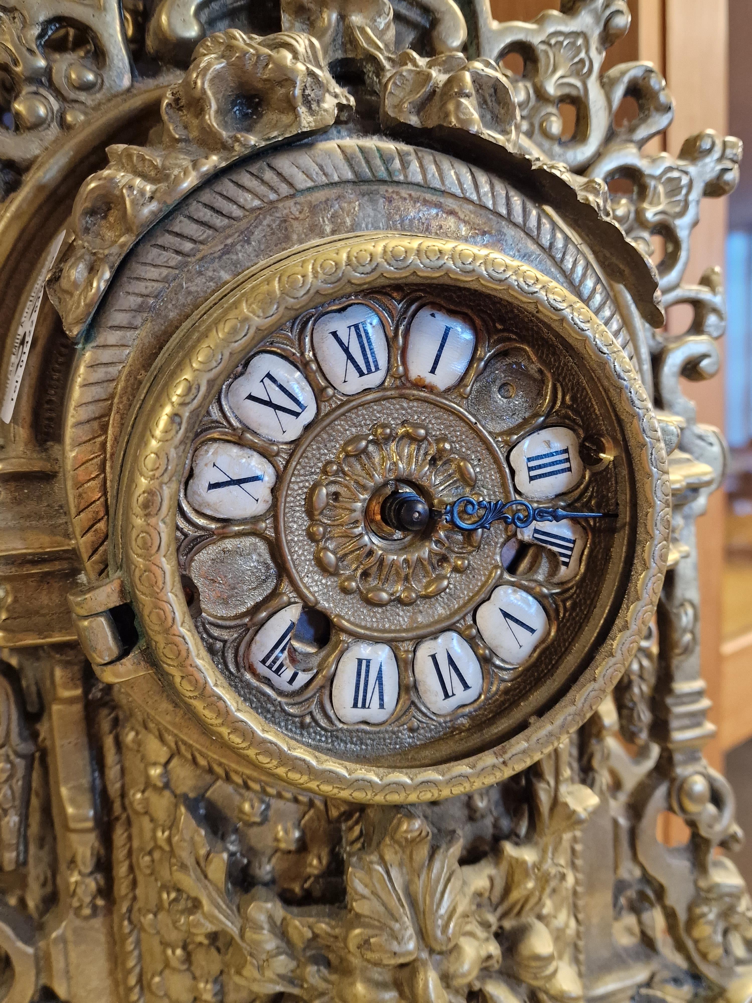 Hermle FHS Large 1930's Brass Germany Rococo Clock - 60cm high - Image 2 of 4