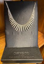 Ohmygod London Necklace In Fringe Design, As New With Named Box - Wedding/Prom Accessory w/Diamantes