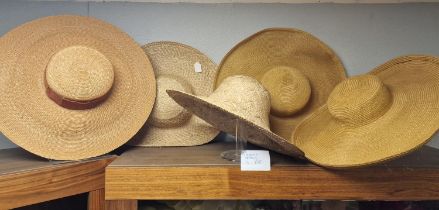 Group of Five Designer Ladies' Wide Brim Sun Hats