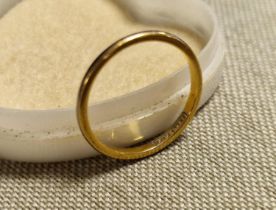 22ct Gold Wedding Band Ring Inscribed 'FIDELITY' Size L+0.5 Weight 1.96g