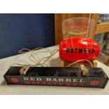 Watney Whisky Advertisng Keg Barrel and Light-Up Sign - light measures 36cm long - Breweriana Intere