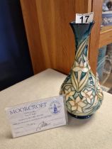 Moorcroft 'Carousel' Floral Vase, marked 929 by Rachel Bishop, 9" high