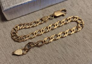 9ct Gold Bracelet Length 18.5cm Weight 4.19g