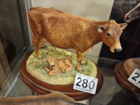 Border Fine Arts A1465 Jersey Cow & New Calf from the Cattle Breeds series with original box